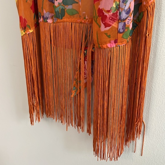 ASOS fully sheer floral crop top with long fringe - Picture 3 of 6